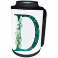 3dRose Elegant Green Monogram Initial D With Eucalyptus Leaves - Can Cooler Bottle Wrap (cc-377580)