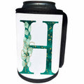 3dRose Elegant Green Monogram Initial H With Eucalyptus Leaves - Can Cooler Bottle Wrap (cc-377583)