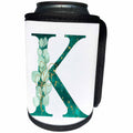 3dRose Elegant Green Monogram Initial K With Eucalyptus Leaves - Can Cooler Bottle Wrap (cc-377585)