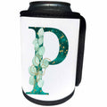 3dRose Elegant Green Monogram Initial P With Eucalyptus Leaves - Can Cooler Bottle Wrap (cc-377589)
