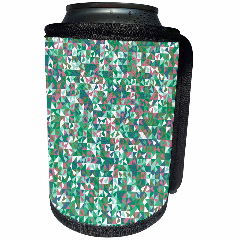 3dRose Random chaotic triangle mosaic pattern background design - Can Cooler Bottle Wrap (cc-377789)
