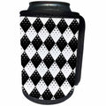 3dRose Seamless black and white star pattern background - Can Cooler Bottle Wrap (cc-377793)