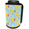 3dRose Cute Yellow Easter Chicks With Rabbit Ears and Flowers - Can Cooler Bottle Wrap (cc-377799)