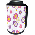 3dRose Cute Easter Flower Eggs and Cotton Tail Bunnies Pattern - Can Cooler Bottle Wrap (cc-377821)