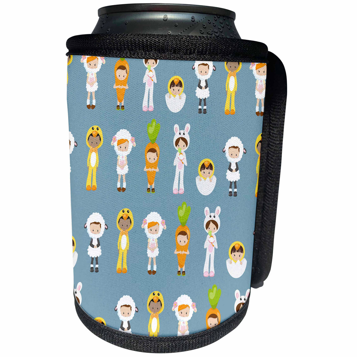 3dRose Cute Children In Easter Costumes Pattern - Can Cooler Bottle Wrap (cc-377843)