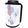 3dRose Cute White Easter Bunny Holding Three Balloons... - Can Cooler Bottle Wrap (cc-377875)