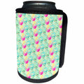 3dRose Glam Pink, Green, and Yellow Easter Egg Pattern - Can Cooler Bottle Wrap (cc-377877)
