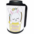 3dRose Cute White Easter Rabbit In A Yellow Happy Easter Basket - Can Cooler Bottle Wrap (cc-377886)
