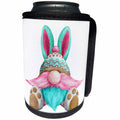 3dRose Cute Mint and Pink Easter Gnome Bunny Sitting Down... - Can Cooler Bottle Wrap (cc-377897)