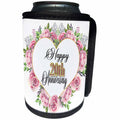3dRose Happy 20th Anniversary Pretty Pink Rose Heart - Can Cooler Bottle Wrap (cc-377920)