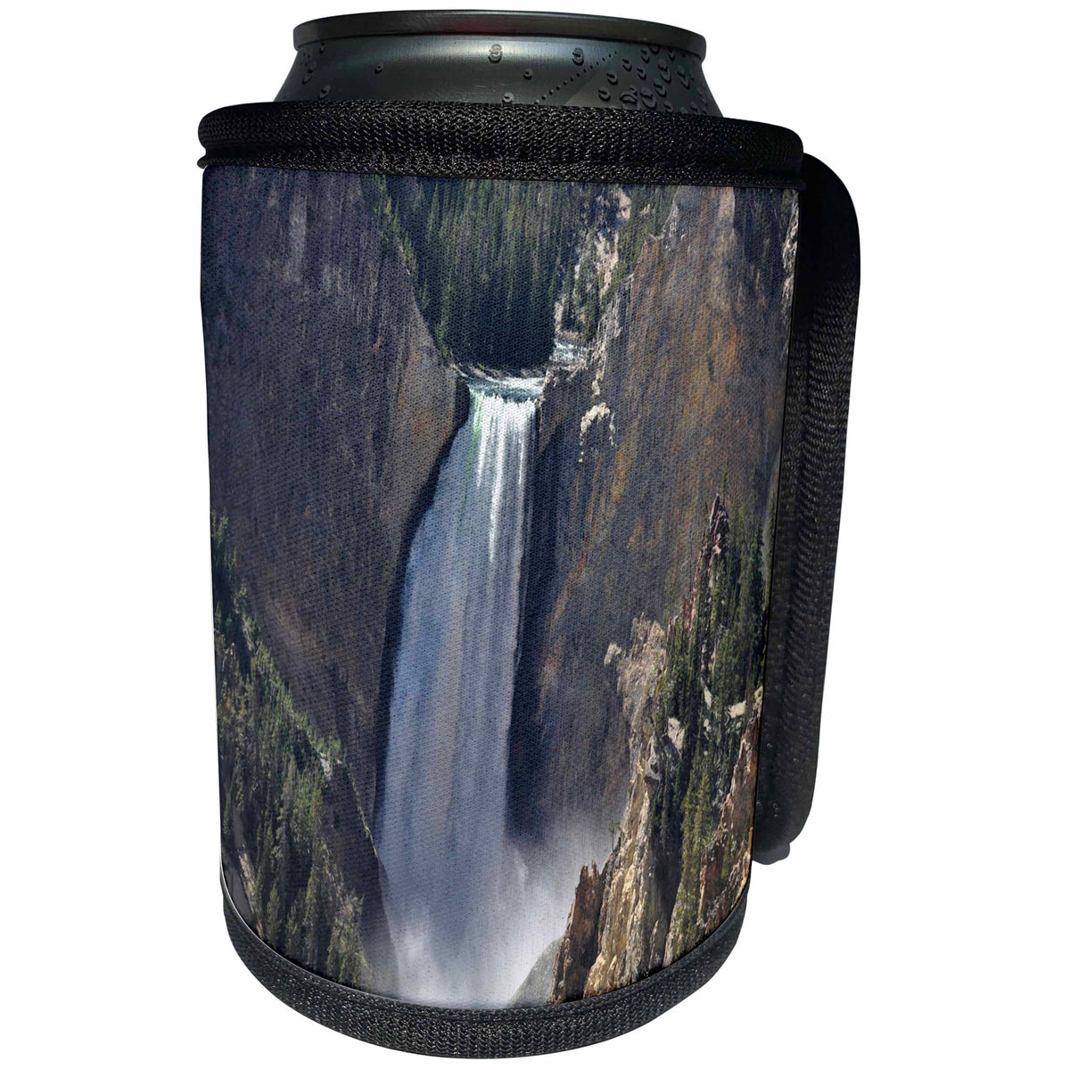 3dRose Waterfall at Yellowstones Grand Canyon - Can Cooler Bottle Wrap (cc-378192)