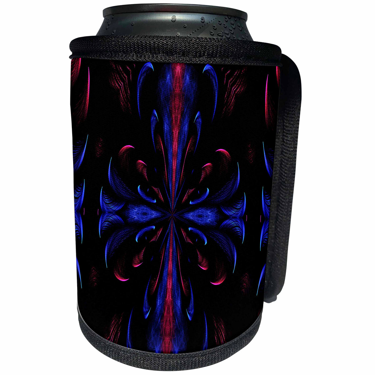 3dRose Red and Blue Cross Design - Can Cooler Bottle Wrap (cc-378202)