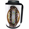3dRose Coffee Beans and Donut Monogram Initial D - Can Cooler Bottle Wrap (cc-378213)