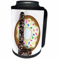 3dRose Coffee Beans and Donut Monogram Initial L - Can Cooler Bottle Wrap (cc-378219)