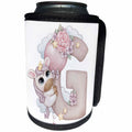 3dRose Cute Pink Unicorn Monogram Initial G - Can Cooler Bottle Wrap (cc-378255)