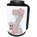3dRose Cute Pink Unicorn Monogram Initial Z - Can Cooler Bottle Wrap (cc-378269)