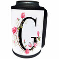 3dRose Pretty Pink Magnolia Flower Monogram Initial G - Can Cooler Bottle Wrap (cc-378275)