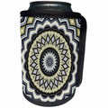 3dRose Multicolored Symmetrical Circle Pattern Blue Beige Tones - Can Cooler Bottle Wrap (cc-378350)