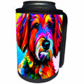 3dRose Cute Goldendoodle dog portrait on black. Digital... - Can Cooler Bottle Wrap (cc-378613)
