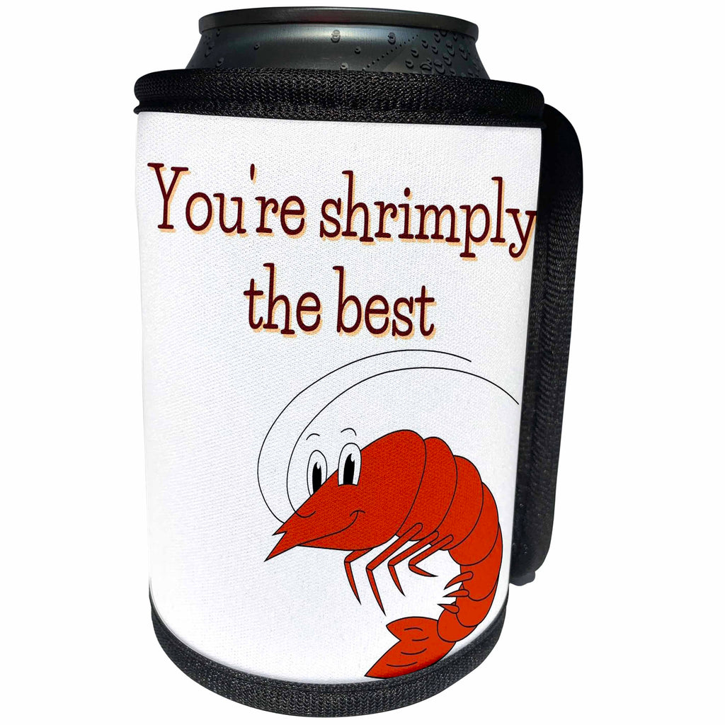 3dRose Image a Shrimp with Funny Text - Can Cooler Bottle Wrap (cc-378693)