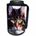 3dRose Elegant Maine Coon cat face on white. Fine digital art... - Can Cooler Bottle Wrap (cc-378716)