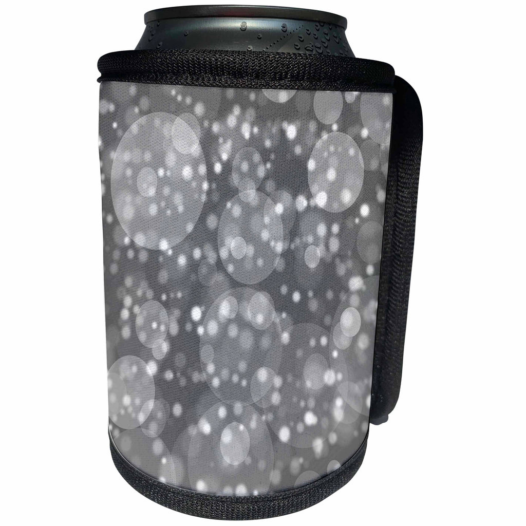 3dRose Glam Igray Bokeh Circles Pattern - Can Cooler Bottle Wrap (cc-379439)