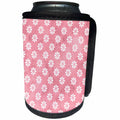 3dRose Simple and Cute Pink and White Flower Pattern - Can Cooler Bottle Wrap (cc-379452)