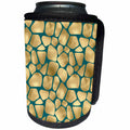 3dRose Green and Image Of Gold Giraffe Spots Print Pattern - Can Cooler Bottle Wrap (cc-379464)