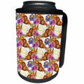 3dRose Pretty Floral Horn A Plenty Pattern - Can Cooler Bottle Wrap (cc-379470)