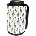 3dRose Chic Giraffes On A White Background Pattern - Can Cooler Bottle Wrap (cc-379477)