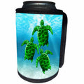 3dRose Endangered green sea turtle underwater digital artwork. - Can Cooler Bottle Wrap (cc-379501)