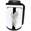 3dRose Pretty Tropical Leaf Monogram Initial T - Can Cooler Bottle Wrap (cc-379780)