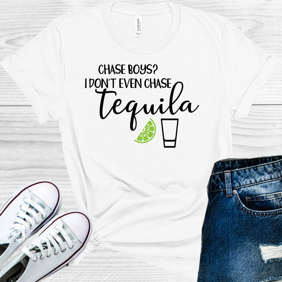 Chase Boys I Don't Even Chase Tequila Graphic Tee