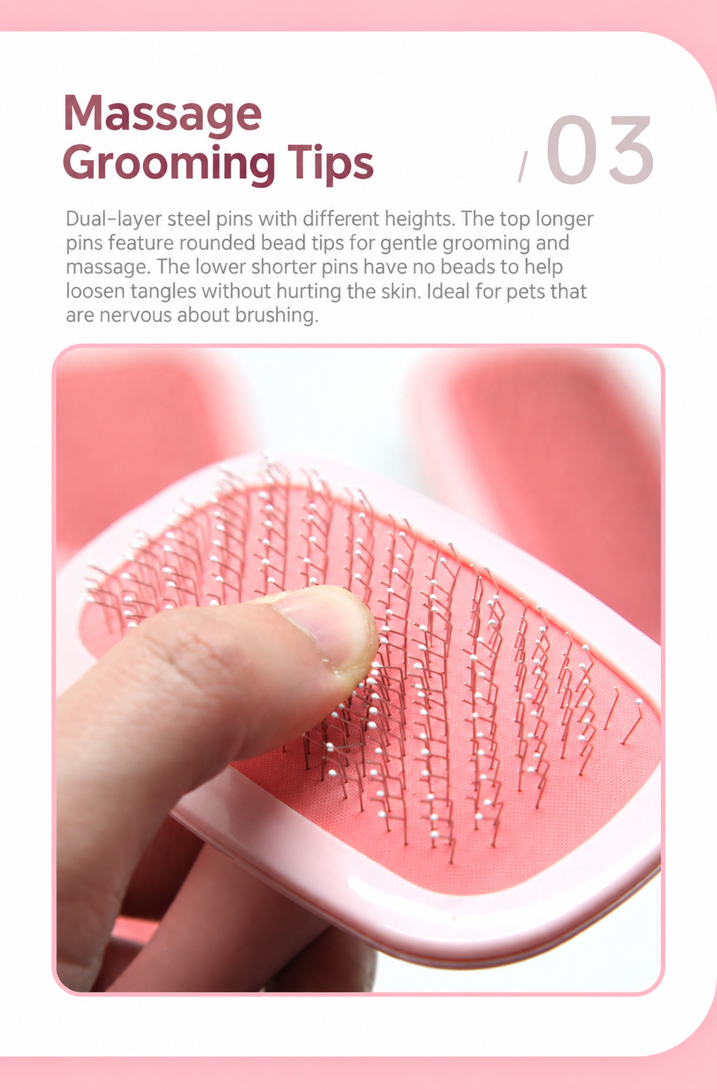 Petiy Beauty 360° Rotating Pet Pin Brush