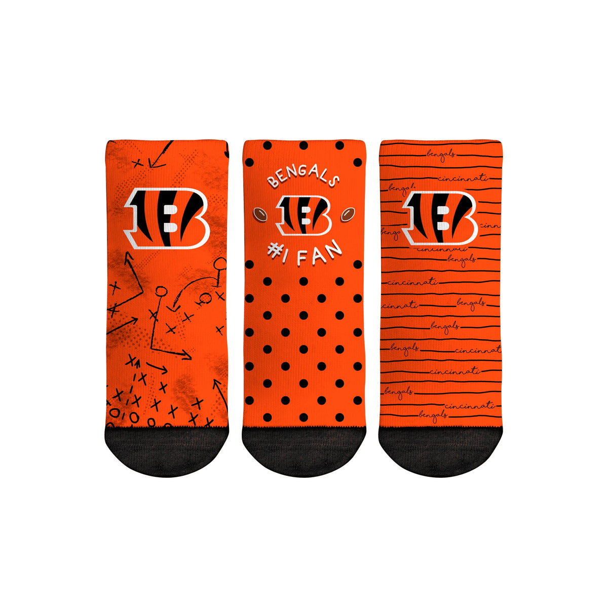 Cincinnati Bengals - Number 1 Fan 3-Pack (Toddler)