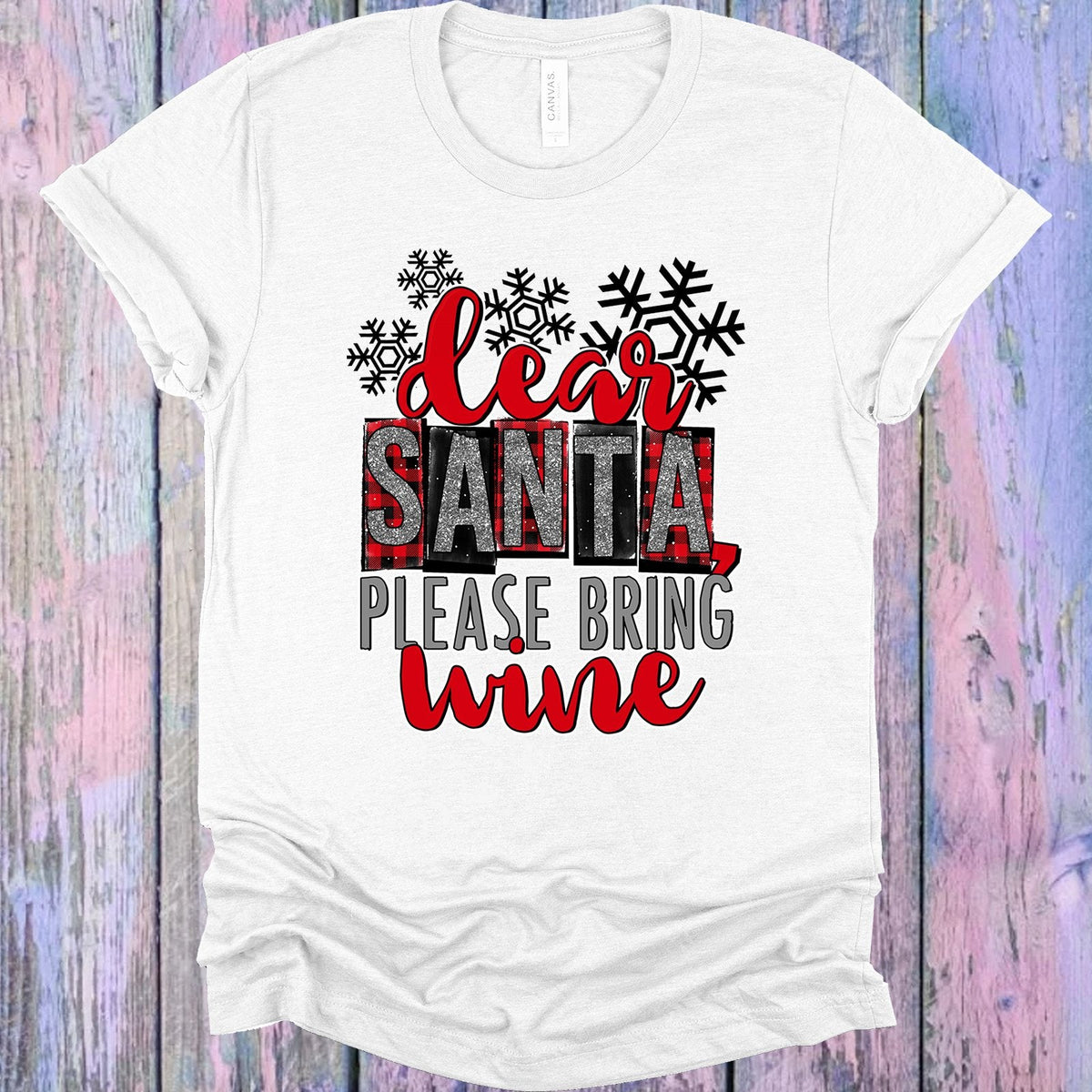 Dear Santa Please Bring Wine Graphic Tee