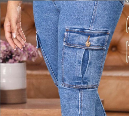 Porland 100% Authentic Colombian Push Up Cargo Pockets Jeans