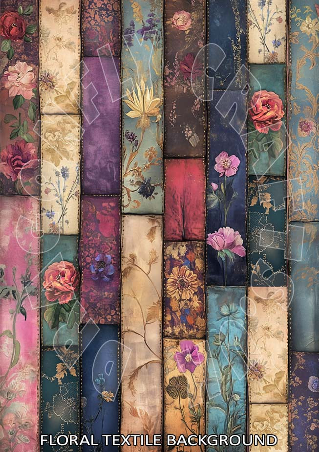 Dragonfly Crafts - Floral Textile Background