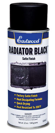 Radiator Black Paint Satin 12oz Aerosol - 10340Z