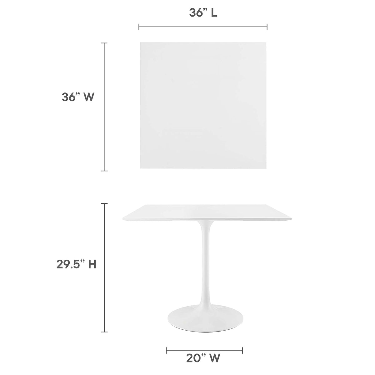 Lippa 36" Square Wood Dining Table by Modway - EEI-1124