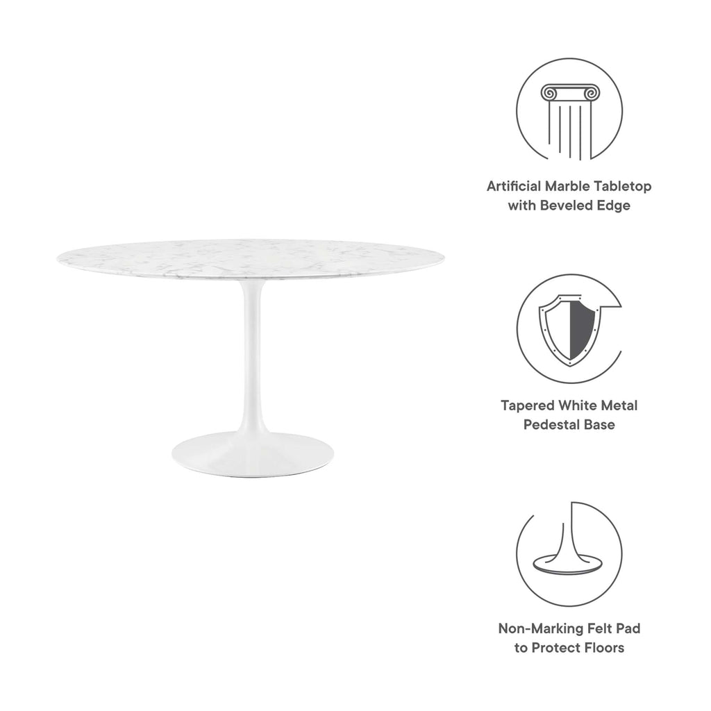Lippa 54" Round Faux Marble Dining Table by Modway - EEI-1132