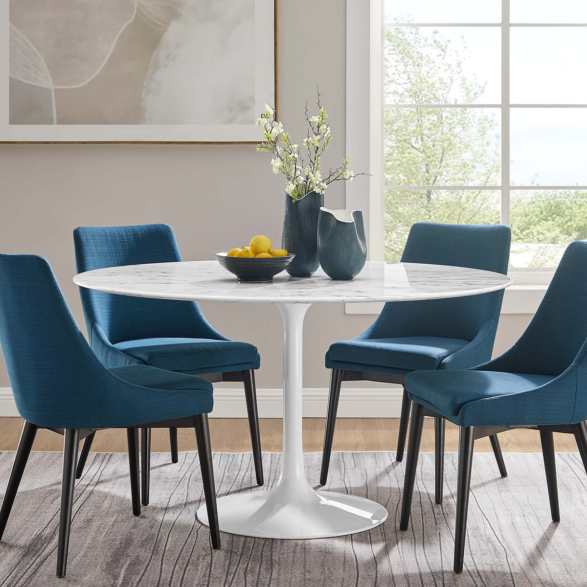 Lippa 54" Round Faux Marble Dining Table by Modway - EEI-1132