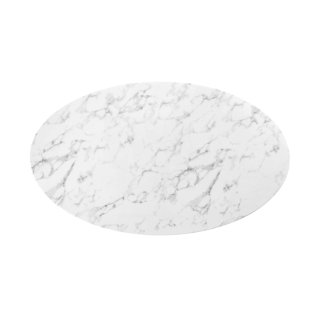 Lippa 60" Oval Faux Marble Dining Table by Modway - EEI-1135