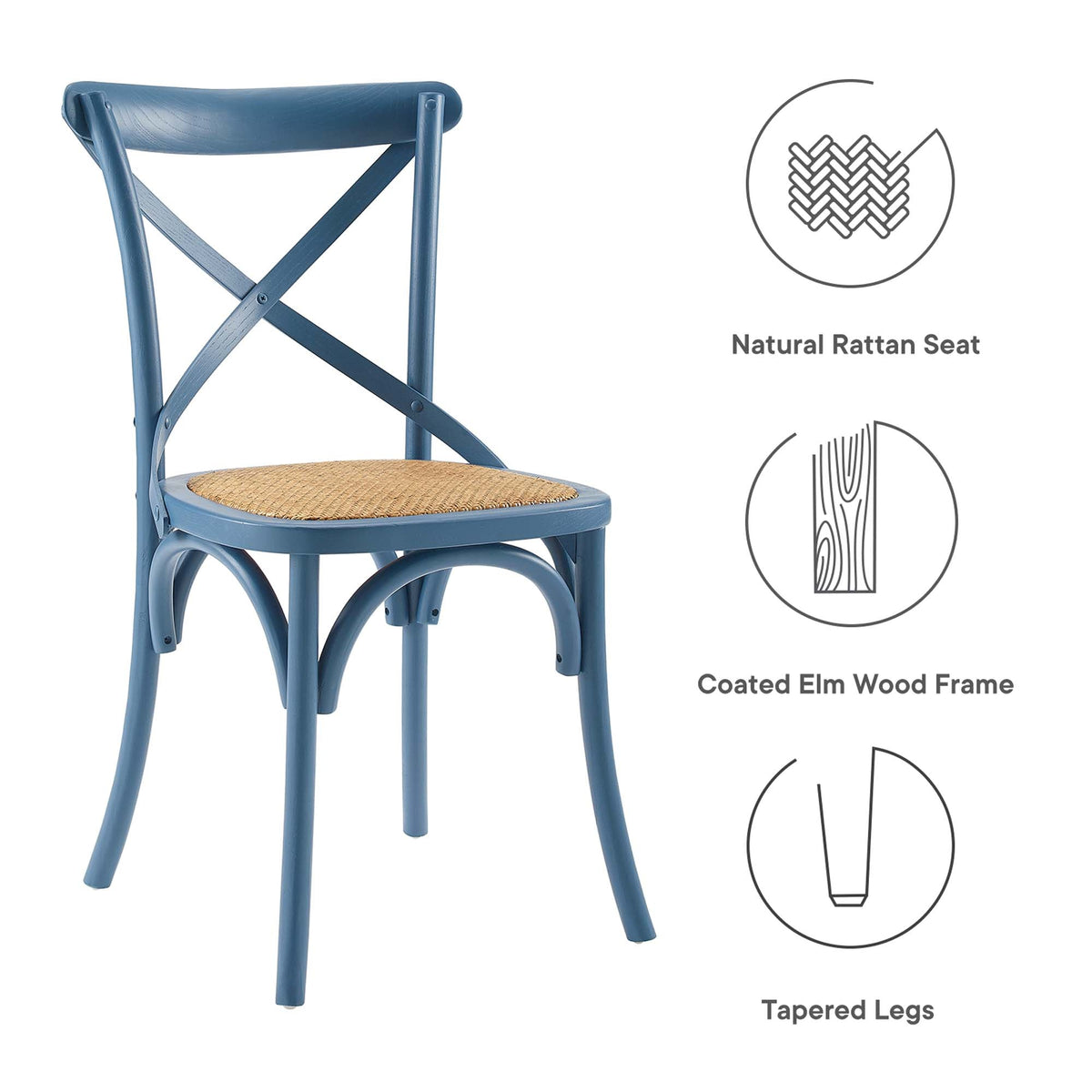 Gear Dining Side Chair by Modway - Black / Gray / Harbor / Midnight Blue / Natural / Walnut / White