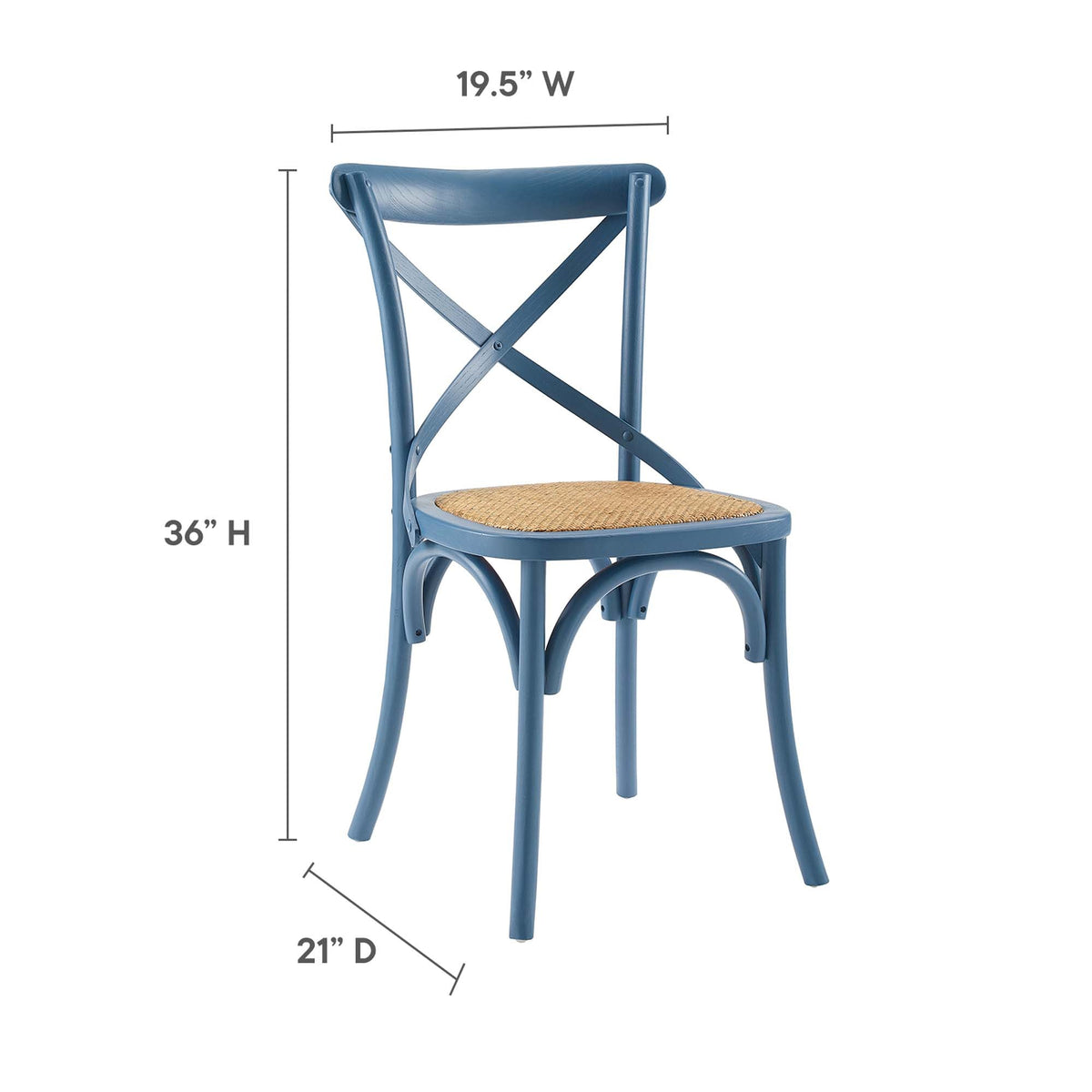 Gear Dining Side Chair by Modway - Black / Gray / Harbor / Midnight Blue / Natural / Walnut / White