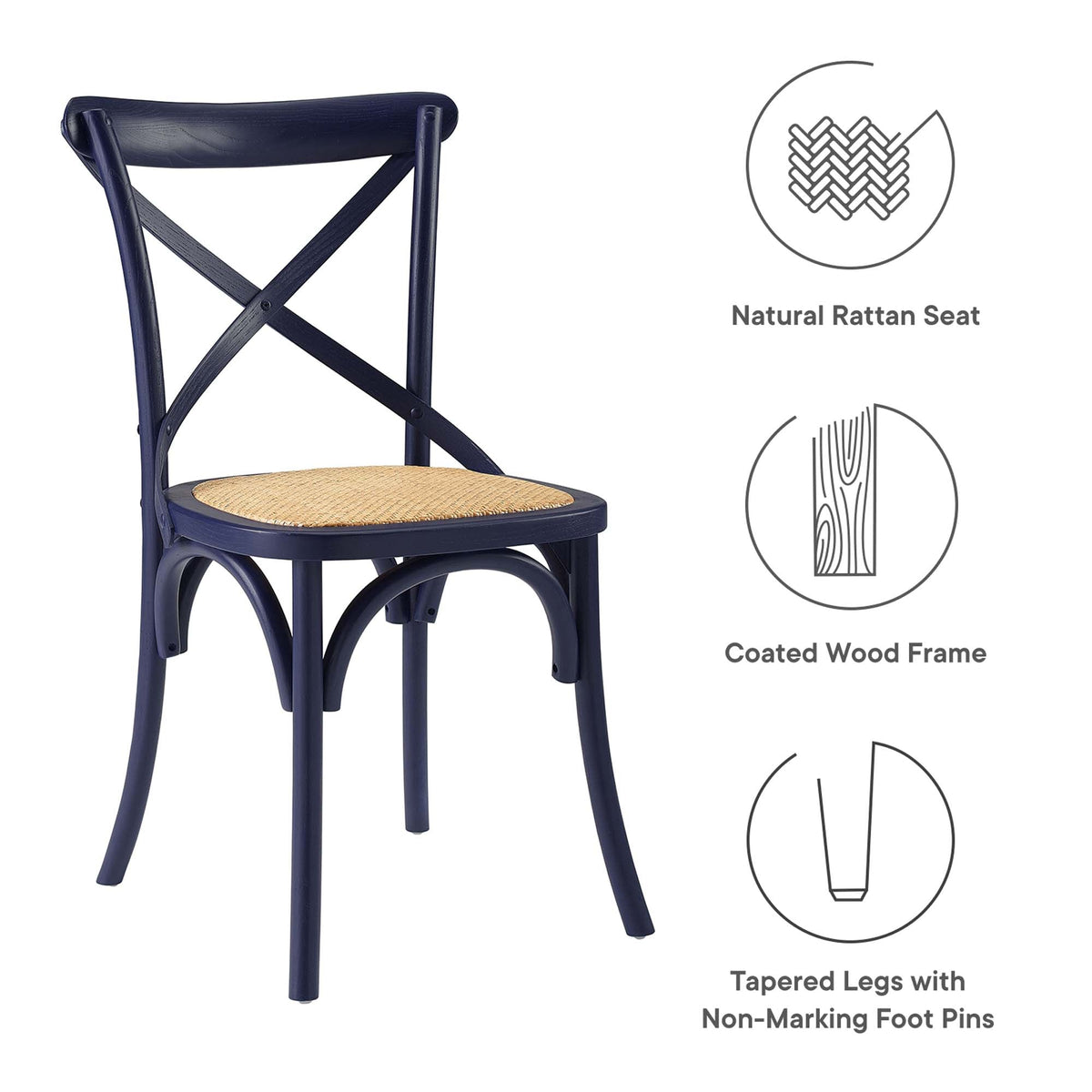 Gear Dining Side Chair by Modway - Black / Gray / Harbor / Midnight Blue / Natural / Walnut / White