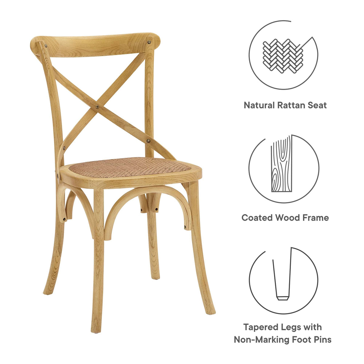 Gear Dining Side Chair by Modway - Black / Gray / Harbor / Midnight Blue / Natural / Walnut / White