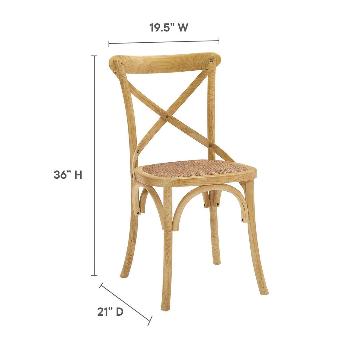 Gear Dining Side Chair by Modway - Black / Gray / Harbor / Midnight Blue / Natural / Walnut / White