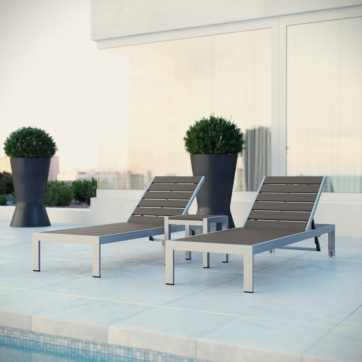 Shore 3 Piece Outdoor Patio Aluminum Set by Modway - EEI-2466