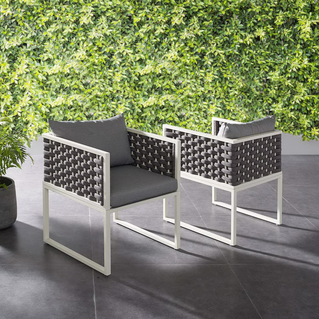 Stance Outdoor Patio Aluminum Dining Armchair Set of 2 by Modway